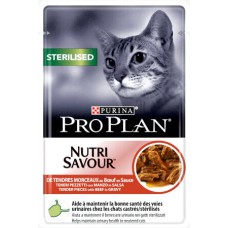 Purina Pro Plan πλήρης τροφή για στειρωμένες γάτες με βοδινό σε σάλτσα 85gr