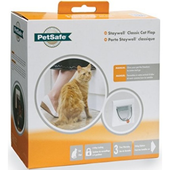 Petsafe πόρτα  staywell 917 λευκή με σήραγγα