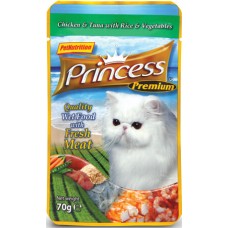 Princess τροφή γάτας φακελάκια (κοτόπουλο/τόνος/λαχανικά) 70g