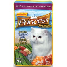Princess τροφή γάτας φακελάκια(κοτόπουλο/ τόνος/μαρίδα) 70g