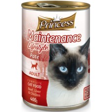 Princess Pate τροφή γάτας (βοδινό συκώτι, κοτόπουλο) 400gr Princess Pate τροφή γάτας (βοδινό συκώτι, κοτόπουλο) 400gr
