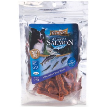 Prince Prime λιχουδιές σολομού Bone Shaped 70gr Prince Prime λιχουδιές σολομού Bone Shaped 70gr
