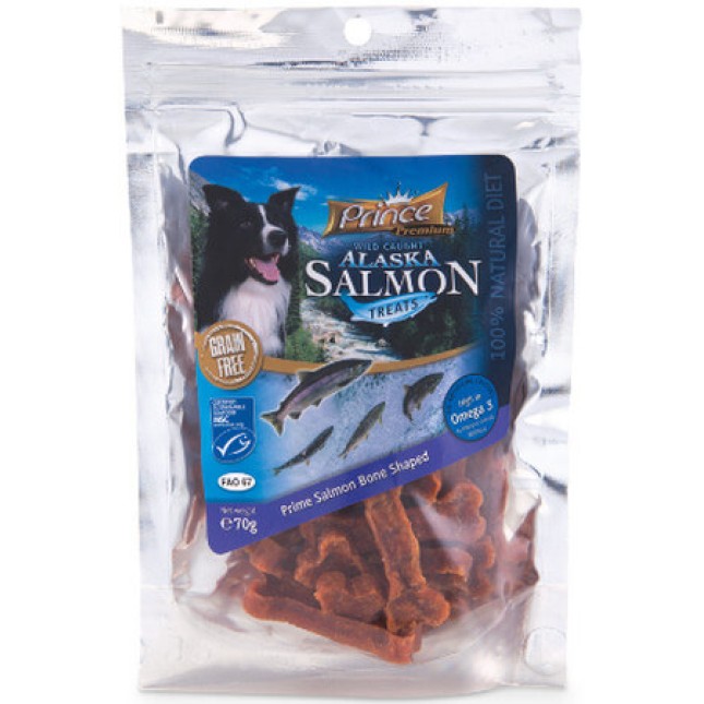 Prince Prime λιχουδιές σολομού Bone Shaped 70gr Prince Prime λιχουδιές σολομού Bone Shaped 70gr