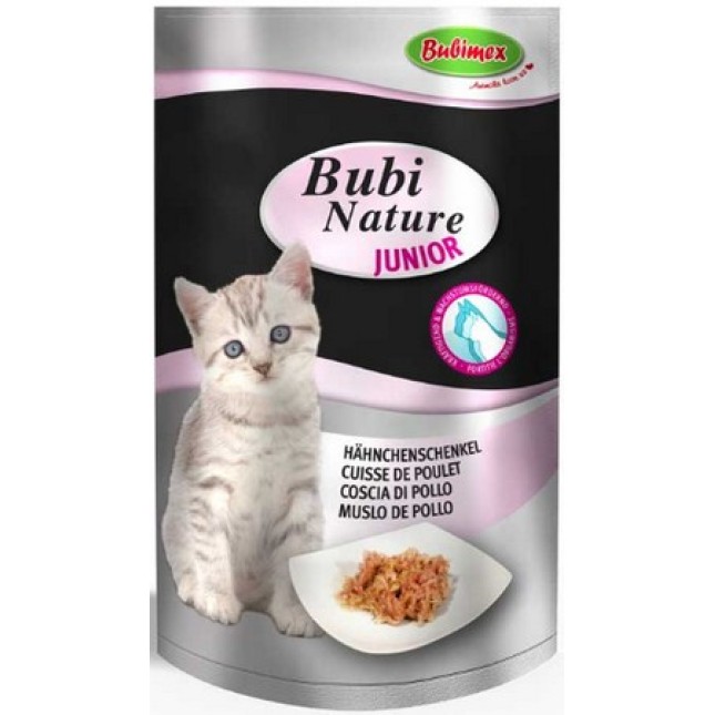 Bubimex Bubi Nature τροφή γάτας για ανάπτυξη με κοτόπουλο μπούτι 70gr