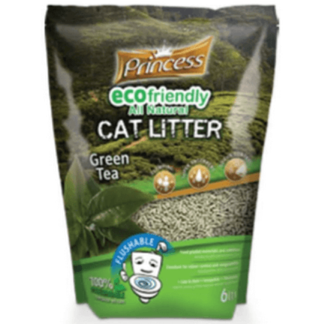 Princess άμμος γάτας Flushable,Greentea 7lt Princess άμμος γάτας Flushable,Greentea 7lt