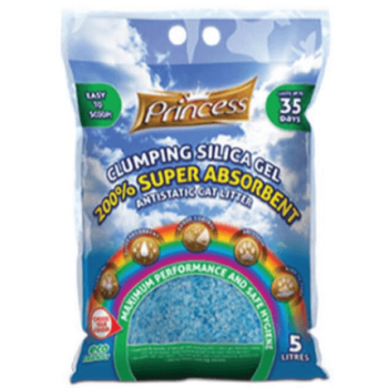 Princess άμμος γάτας Clumping Silica πράσινη 5lt Princess άμμος γάτας Clumping Silica πράσινη 5lt