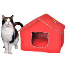 camon κόκκινο σπιτάκι γάτας 42x35x35cm camon κόκκινο σπιτάκι γάτας 42x35x35cm