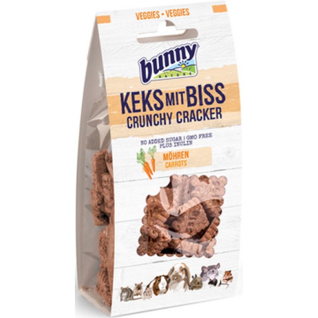Bunny Nature Crunchy cracker Συμπληρωματική τροφή για Κουνέλια Νάνους & Τρωκτικά, με καρότα Bunny Nature Crunchy cracker Συμπληρωματική τροφή για Κουνέλια Νάνους & Τρωκτικά, με καρότα