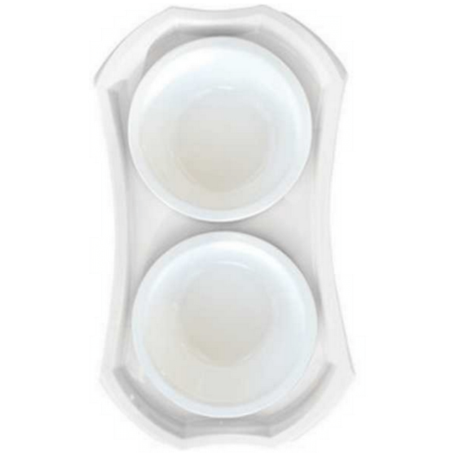 M-pets βάση μπεz με 2 πίατα άσπρα - S - 2x350ml