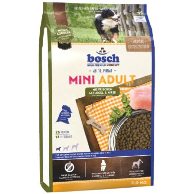 Bosch Mini Adult -πουλερικά & κεχρί 3kg Bosch Mini Adult -πουλερικά & κεχρί 3kg