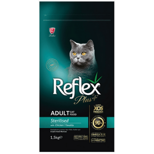 Lider Reflex plus τροφή για ενήλικες στειρωμένες γάτες, κοτόπουλο 15kg