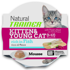 Nova f. trainer natural cat mousse kitten ψάρι 85gr Nova f. trainer natural cat mousse kitten ψάρι 85gr