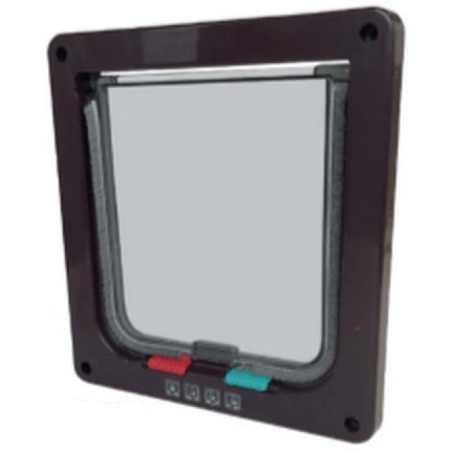 M-pets πόρτα 4-WAY εξωτ 192 x 200 mm - εσωτ 164 x 174 mm καφέ