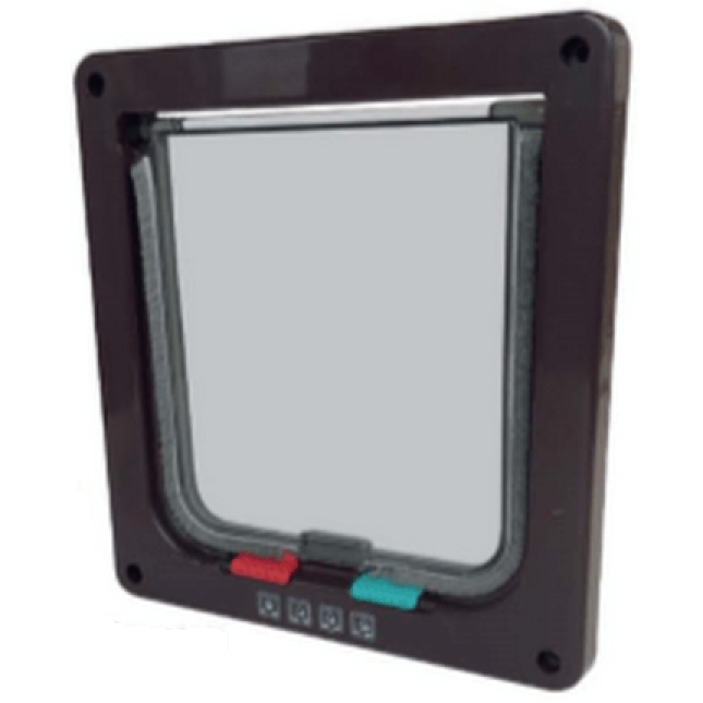M-pets πόρτα 4-WAY εξωτ 192 x 200 mm - εσωτ 164 x 174 mm καφέ