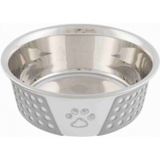 Trixie πιάτο μεταλλικό με σιλικόνη 0.75lt/17cm άσπρο/γκρι Trixie πιάτο μεταλλικό με σιλικόνη 0.75lt/17cm άσπρο/γκρι
