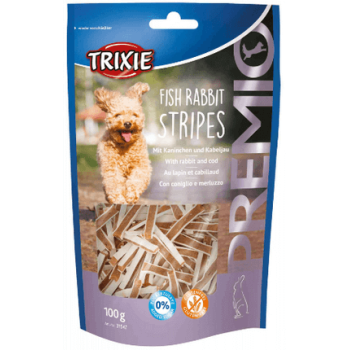 Trixie λιχουδιές premio stripes ψάρι/κουνέλι 100gr Trixie λιχουδιές premio stripes ψάρι/κουνέλι 100gr
