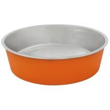 Duvo πιάτο σκύλου ανοξείδωτο & πλαστικό, πορτοκαλί O20cm
