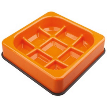 M-pets πιάτο πλαστικό waffle-slow feed bowl- πορτοκαλί M-pets πιάτο πλαστικό waffle-slow feed bowl- πορτοκαλί