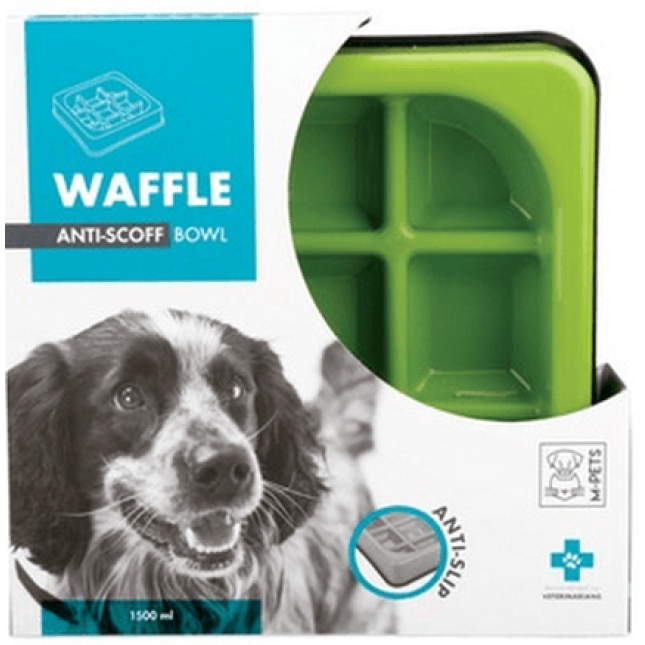M-pets πιάτο πλαστικό waffle-slow feed bowl- λαχανί M-pets πιάτο πλαστικό waffle-slow feed bowl- λαχανί
