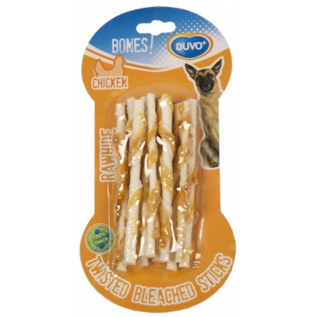Duvo Κόκκαλο λευκό sticks & κοτόπουλο, 10 τεμάχια Duvo Κόκκαλο λευκό sticks & κοτόπουλο, 10 τεμάχια