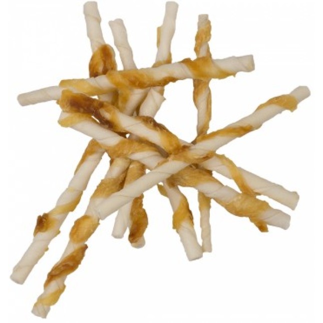 Duvo Κόκκαλο λευκό sticks & κοτόπουλο, 10 τεμάχια Duvo Κόκκαλο λευκό sticks & κοτόπουλο, 10 τεμάχια