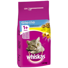 Whiskas για στειρωμένες γάτες με κοτόπουλο 1,4kg