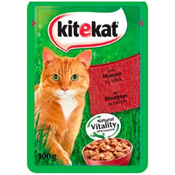 Kitekat πρακτικό και εύχρηστο φακελάκι με μοσχάρι και καρότα 100gr Kitekat πρακτικό και εύχρηστο φακελάκι με μοσχάρι και καρότα 100gr