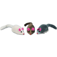 Beeztees παιχνίδι ποντικάκια χρωματιστά με ροζ αυτιά 3τμχ
