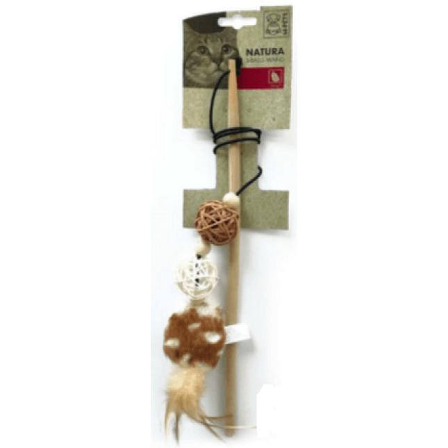 M-pets παιχνίδι γάτας Natura 3-Balls Wand 35cm M-pets παιχνίδι γάτας Natura 3-Balls Wand 35cm