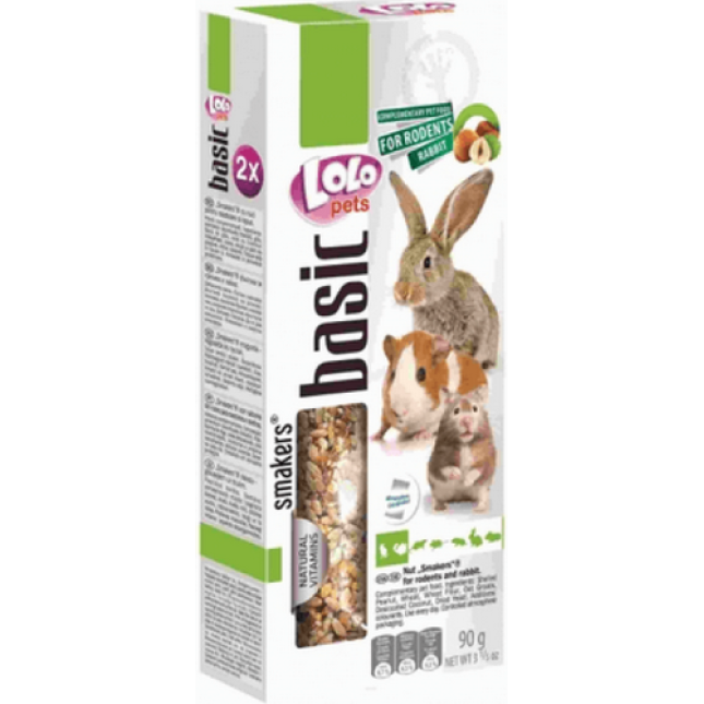 Lolo pets στίκ για τρωκτικά με ξηρούς καρπούς 90gr(2τεμ)