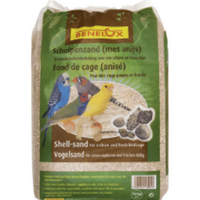 Benelux άμμος πουλιών με όστρακα καφέ 25kg Benelux άμμος πουλιών με όστρακα καφέ 25kg