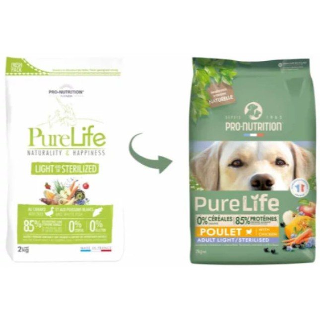 Pro-nutrition flatazor pure life light για στειρωμένα σκυλιά με κοτόπουλο