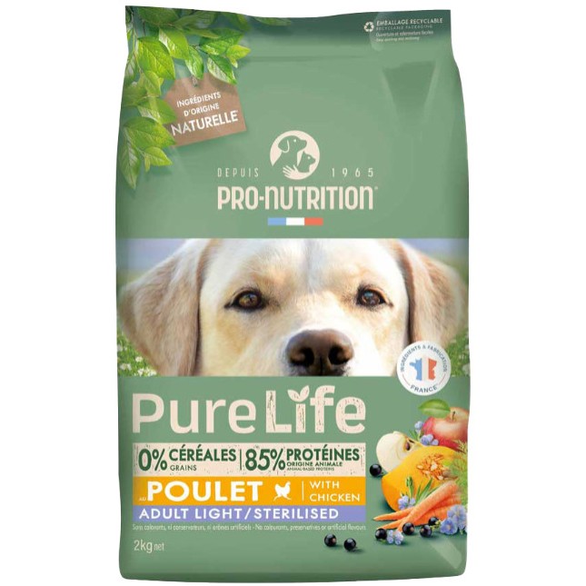 Pro-nutrition pure life light για στειρωμένα σκυλιά με κοτόπουλο Pro-nutrition pure life light για στειρωμένα σκυλιά με κοτόπουλο