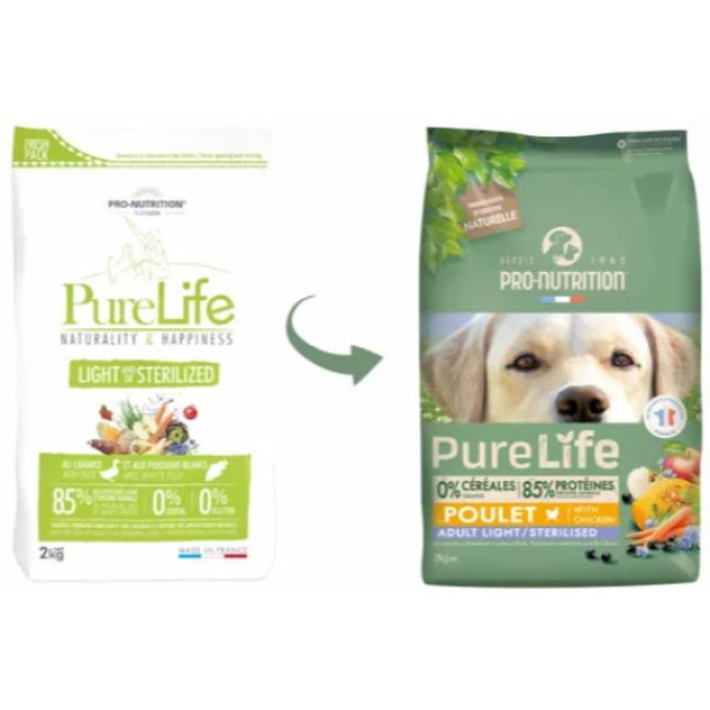Pro-nutrition pure life light για στειρωμένα σκυλιά με κοτόπουλο Pro-nutrition pure life light για στειρωμένα σκυλιά με κοτόπουλο