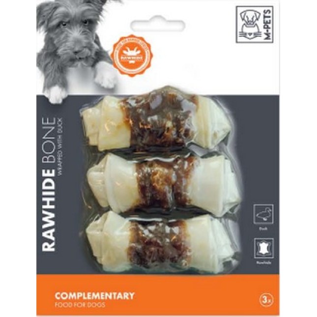 M-pets κόκκαλο κόμπος λευκός με τυλιχτή πάπια 105gr - 3τμχ M-pets κόκκαλο κόμπος λευκός με τυλιχτή πάπια 105gr - 3τμχ