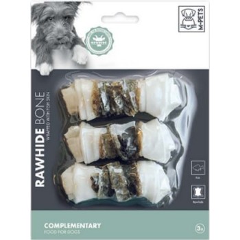 M-pets κόκκαλο κόμπος λευκός με τυλιχτό ψάρι96gr - 3τμχ M-pets κόκκαλο κόμπος λευκός με τυλιχτό ψάρι96gr - 3τμχ