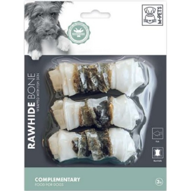 M-pets κόκκαλο κόμπος λευκός με τυλιχτό ψάρι96gr - 3τμχ M-pets κόκκαλο κόμπος λευκός με τυλιχτό ψάρι96gr - 3τμχ