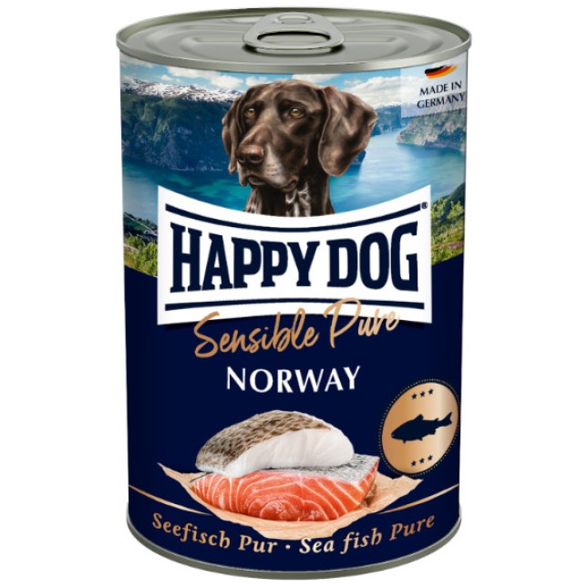 Happy Dog Norway Πλήρης τροφή για ενήλικους σκύλους χωρίς σιτηρά με σολομό και λευκό ψάρι Happy Dog Norway Πλήρης τροφή για ενήλικους σκύλους χωρίς σιτηρά με σολομό και λευκό ψάρι