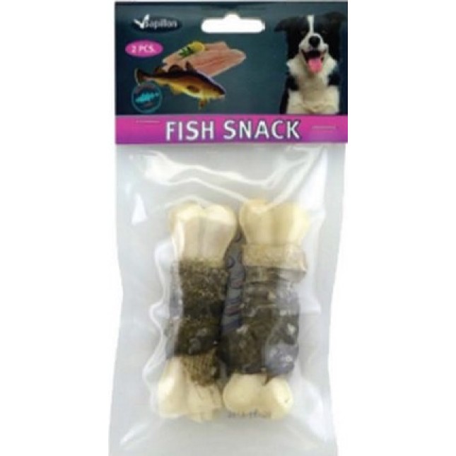 Papillon κόκκαλα συμπαγή με ψάρι 10cm, 30-40g - 2τεμ Papillon κόκκαλα συμπαγή με ψάρι 10cm, 30-40g - 2τεμ