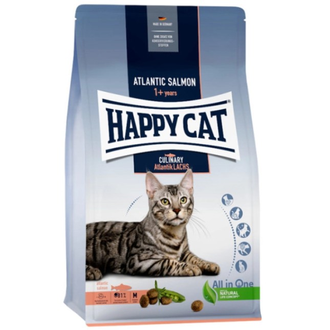 Happy Cat Εξαιρετική τροφή για ενήλικες γάτες με premium σολομό Happy Cat Εξαιρετική τροφή για ενήλικες γάτες με premium σολομό