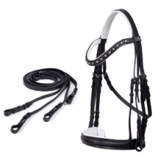 Mompso χαλινό dressage classic μαύρο Mompso χαλινό dressage classic μαύρο