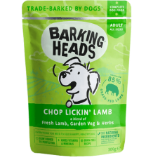 Barking πλήρης τροφή για ενήλικες σκύλους  wet chop lickin αρνί 300gr