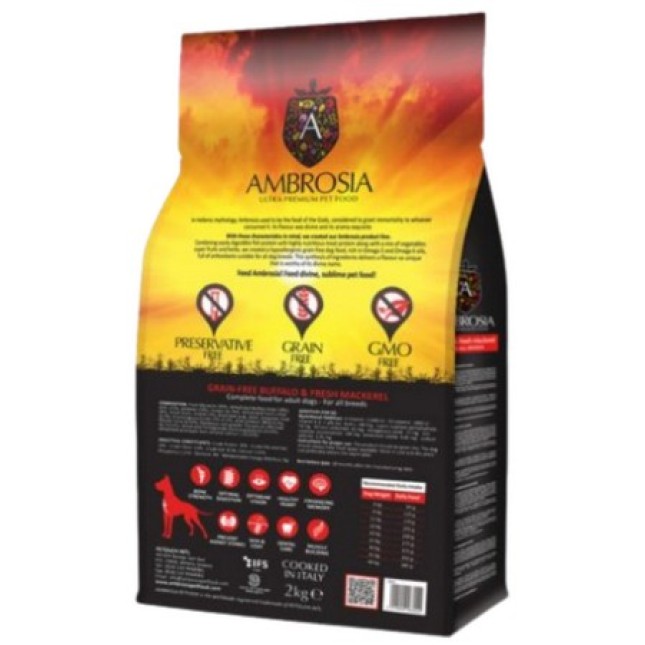 Ambrosia grain free adult βουβάλι & σκουμπρί 12kg Ambrosia grain free adult βουβάλι & σκουμπρί 12kg