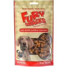 Fury Snacks semi moist duo bone κυνήγι & κοτόπουλο 150gr,λιχουδιά για όλους τους σκύλους