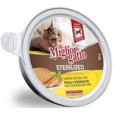 Morando Migliorgatto Τροφή για στειρωμένες γάτες με κοτόπουλο & προσούτο 85gr