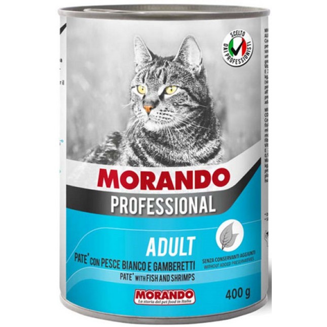 Morando Professional μια νόστιμη και θρεπτική διατροφή για την γάτα σας με πατέ ψάρι & γαρίδες 400gr Morando Professional μια νόστιμη και θρεπτική διατροφή για την γάτα σας με πατέ ψάρι & γαρίδες 400gr