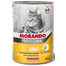 Morando professional cat κομματάκια κοτόπουλο & γαλοπούλα 405gr