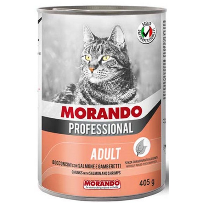 Morando professional cat κομματάκια γαρίδες & σολομός 405gr Morando professional cat κομματάκια γαρίδες & σολομός 405gr