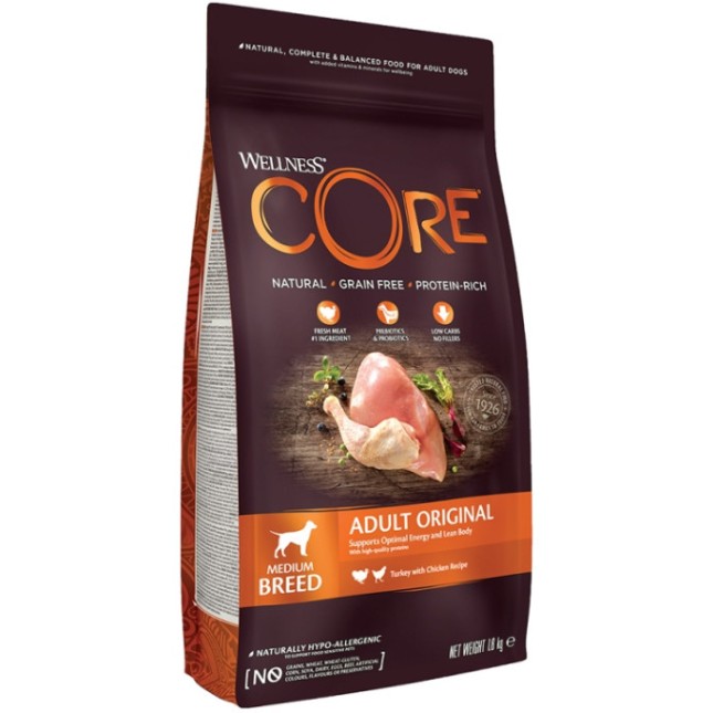 Wellness Core τροφή για ενήλικους σκύλους με γαλοπούλα και κοτόπουλο 10kg