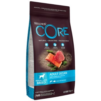 Wellness Core τροφή για ενήλικους σκύλους ανεξαρτήτου μεγέθους και φυλής με σολομό και τόνο Wellness Core τροφή για ενήλικους σκύλους ανεξαρτήτου μεγέθους και φυλής με σολομό και τόνο